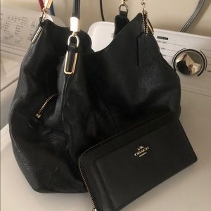 Authentic Coach black bag w/matching wallet